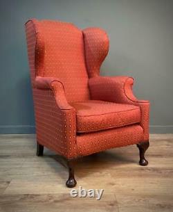 Attractive Large Antique Victorian Wing Back Fireside Armchair