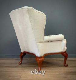 Attractive Large Upholstered Wingback Armchair Fireside Chair