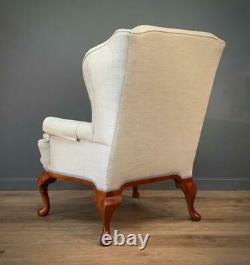 Attractive Large Upholstered Wingback Armchair Fireside Chair