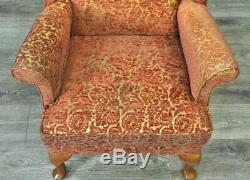 Attractive Pair Of Two 2 Parker Knoll Fireside Wingback Armchairs And Foot Stool