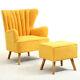 Bedroom Sofa Wing Back Fireside Fabric Lounge Armchair Tub Chair With Foot Stool