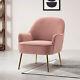 Blush Pink Velvet Wing Back Tub Armchair Fireside Sofa Upholstered Vanity Chairs