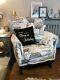 Brand New Luxury Velvet Beautiful Queen Anne Fireside Accent Wingback Armchair