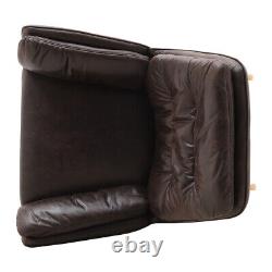 Brown Tan Faux Leather Rocking Chair Armchair Wing Back Fireside Relaxing Sofa