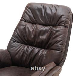 Brown Tan Faux Leather Rocking Chair Armchair Wing Back Fireside Relaxing Sofa