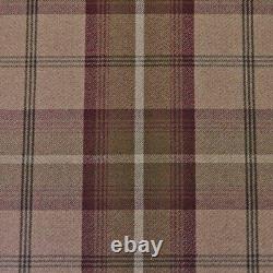 Brown Tartan Wingback Armchair Fireside Chair Stool Set Mulberry Balmoral Fabric