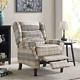 Cotswold Wing Back Fireside Check Fabric Manual Recliner Armchair