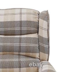 COTSWOLD Wing Back Fireside Check Fabric Manual Recliner Armchair