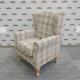 Careco Beige Check Stirling Fireside Chair