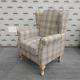 Careco Beige Check Stirling Fireside Chair