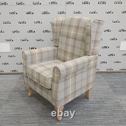 CareCo Beige Check Stirling Fireside Chair