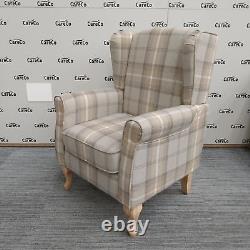 CareCo Beige Check Stirling Fireside Chair