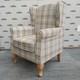 Careco Beige Check Stirling Fireside Chair