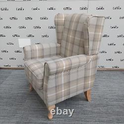 CareCo Beige Check Stirling Fireside Chair