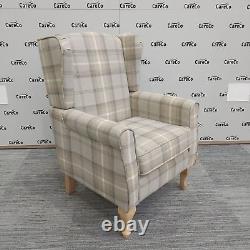 CareCo Beige Check Stirling Fireside Chair