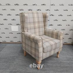 CareCo Beige Check Stirling Fireside Chair