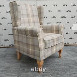 CareCo Beige Check Stirling Fireside Chair