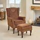 Careco Beige Mulberry Fireside Chair With Footstool