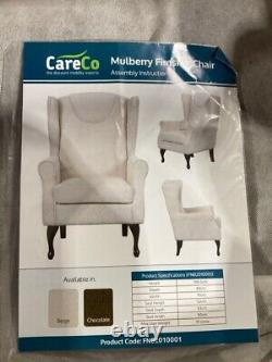 CareCo Beige Mulberry Fireside Chair with Footstool