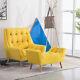 Chenille Armchair Buttoned Chair Chaise Longue Sofa With Footrest Stool Fireside