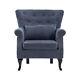 Chenille Fabric Chesterfield Armchair Wingback Fireside Button Lounge Chair Sofa