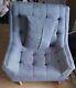 Chenille Fabric Single Fireside Armchair/wing Chair With Foot Stall