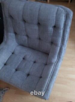 Chenille Fabric Single Fireside Armchair/Wing Chair With Foot Stall