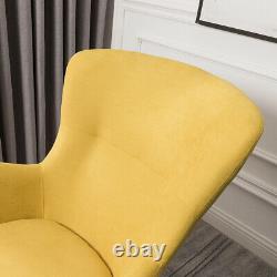 Chenille Fabric Wingback Rocking Armchair Relaxing Chair Fireside Lazy Sofa Seat