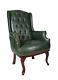 Chesterfiel High Back Chair Winged Armchair Fireside Queen Anne Fireside Leather