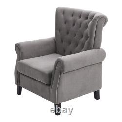 Chesterfield Accent Armchair High Back Soft Cushioned Single Sofa Chair Fireside