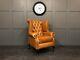 Chesterfield Armchair High Wing Back Fireside Bruciato Leather Chair Queen Anne