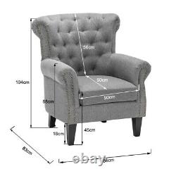 Chesterfield Armchair Occasional Wing Chair Tufted Tub Sofa Living Room Fireside