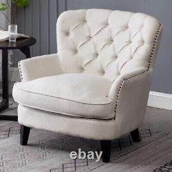 Chesterfield Armchair Rivet Buttoned Wing Back Sofa Lounge Chair Fireside Seat