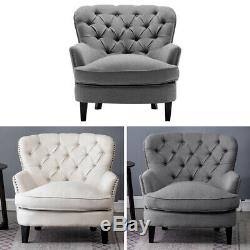 Chesterfield Armchair Scallop Button Back Winged Chair Queen Anne Fireside Sofa