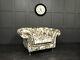 Chesterfield Armchair Wing Back Fireside Velvet Fabric Silver Seat Queen Anne