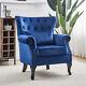 Chesterfield Armchair Wing Back Velvet Upholstered Fireside Sofa Lounge Chair