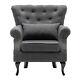 Chesterfield Button Design Wing Back Chair Fireside Armchair Lounge Sofa+cushion