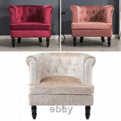 Chesterfield Button Wing Back Fabric Velvet Fireside Office Sofa Armchair Chair