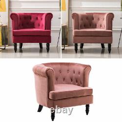 Chesterfield Button Wing Back Fabric Velvet Fireside Office Sofa Armchair Chair