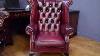 Chesterfield Chair Wing Back Antique Style Oxblood Red Leather Armchair