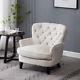 Chesterfield Fabric Armchair Queen Anne Chair Sofa Button Rivet Fireside Lounge
