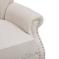 Chesterfield Fireside Sofa Scalloped Back Armchair Rivets Studded Soft Tub Chair