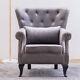 Chesterfield Occasional Velvet Wing Back Fireside Armchair Sofa Lounge Chair