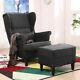 Chesterfield Orthopedic Fireside High Wing Back Armchair With Stool Chair Retro