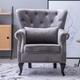 Chesterfield Queen Anne High Back Scroll Arm Chair Living Room Fireside Armchair