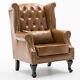 Chesterfield Queen Anne Style Chair Luxury Leather Armchair Wingback Fireside Uk