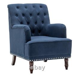 Chesterfield Studded Wing Back Matte Velvet Armchair Occasional Fireside Chair