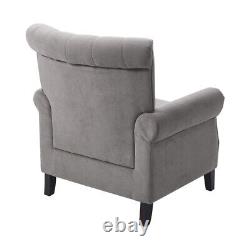 Chesterfield Velvet Armchair Tub Queen Anne Chair Sofa Lounge Fireside Wing Back