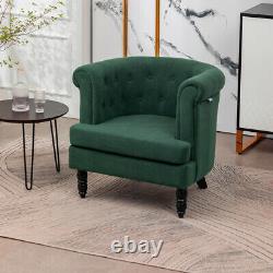 Chesterfield Velvet Chair Wing Back Accent Armchair Buttoned Back Lonuge Sofa