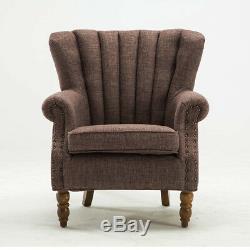 Chesterfield Vintage Fireside Armchair Accent Wing Back Chair Lounge Sofa Coffee